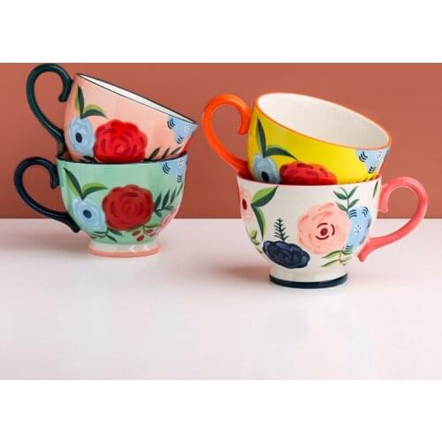 Japanese Oatmeal Cup Breakfast Cup Large ceramic mug Cute girl online celebrity coffee cup cute coffee mugs and cups