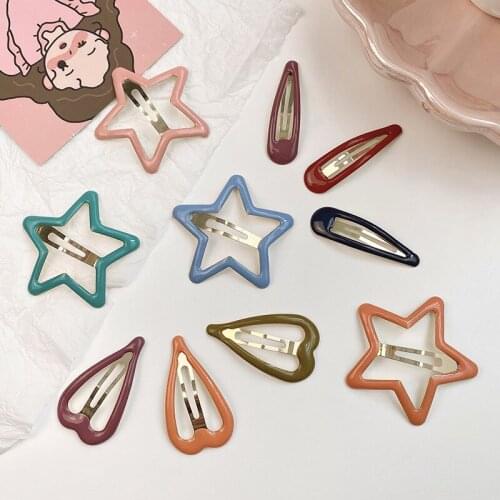 2/6/8 Pcs/Set Children Cute Colors Heart Star Ornament Hair Clips Girls Lovely Sweet Barrettes Hairpins Kids Hair Accessories