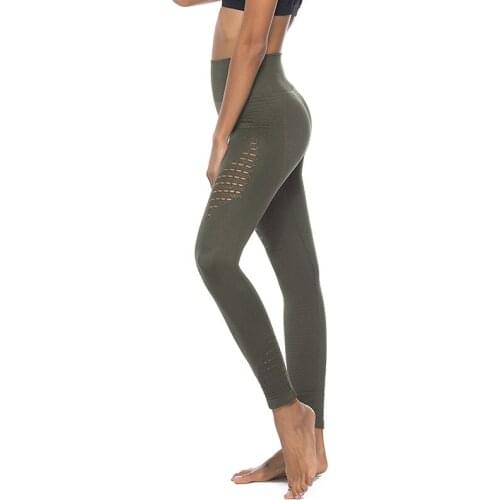 Women Yoga Pants Sports Running Sportswear Stretchy Mesh breathable Leggings Seamless Tummy Control Gym Compression Tights Pants