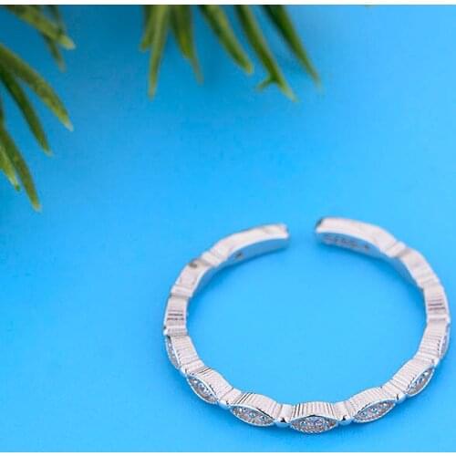 925 Sterling Silver Adjustable Round Circle Zirconia Finger Link Chain Ring For Women Engagement Wedding Wholesale Joyas 2021