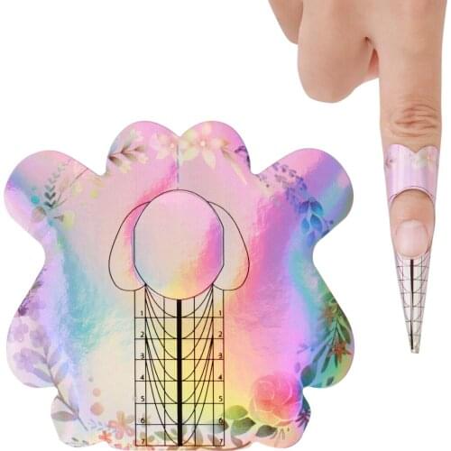 100Pcs Nail Forms Sticker Acrylic Extension Guide Tips Nail Art UV Gel Manicure Design Paper Tools