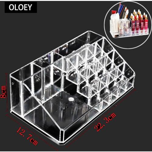 19 Grid Acrylic Tattoo Ink Holder Stand Permanent Tattooing Pigment Liquid Storage Lipstick Case Container Makeup Supplies