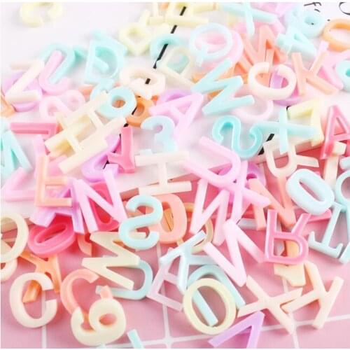 200pcs/pcs Kawaii Letter Digital flatback Resin Cabochons Scrapbook Craft DIY Embellishments phone decor Headwear accessories