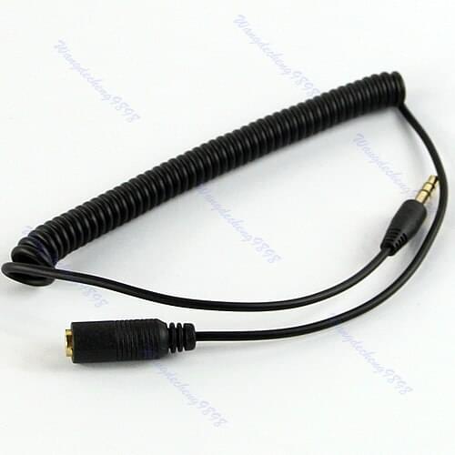 3.5mm Male to Female M/F Plug Stereo Headphone Audio Coiled Extension Cable Jack