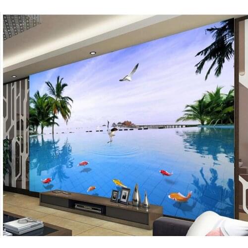 3d stereoscopic wallpaper Home Decoration Maldives landscape background wall wallpaper for walls roll