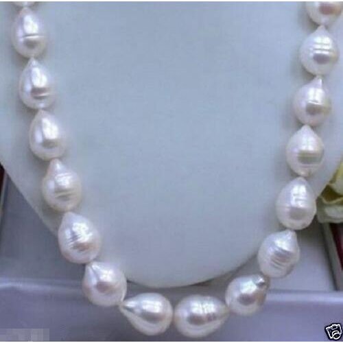 Hot Sale New Style >>>>> HUGE SEA AAA + 12-15 MM WHITE AKOYA BAROQUE NECKLACE 18 "