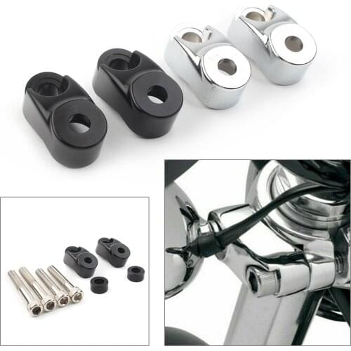 Chrome Front Turn Signal Mount Bracket Relocation for Harley Dyna Sportster XL883 XL1200 FXRT FXRS FXD 39mm 49mm