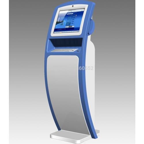 Multimedia information kiosk self-service touch screen kiosk PC,interactive Mall kiosk,computer touch kiosk with metal keyboard