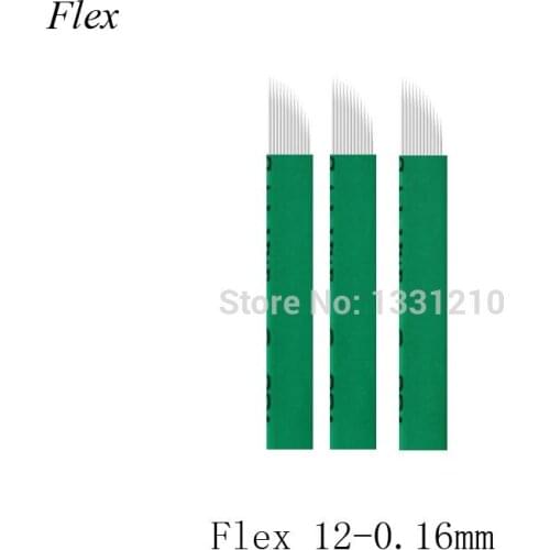 Lâminas Para Tebori / Microblading 12Flex 0,16MM Nano Permanent Makeup Line Eyebrow Tattoo Needles For Tobori Microblading Pen