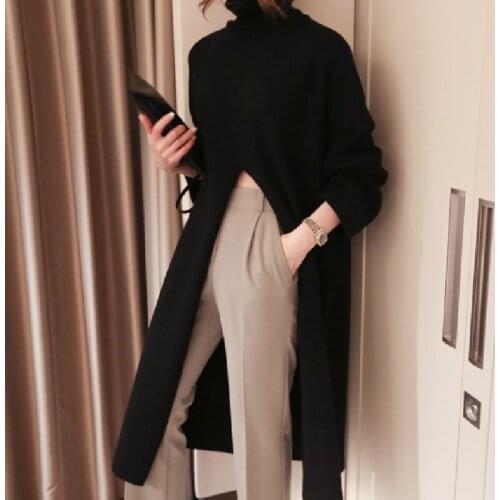 Richkeda Store Warm Sweater Women Autumn Dress Winter Long Sweater Knitted Dresses Long Loose Maxi Oversize Lady Bodycon