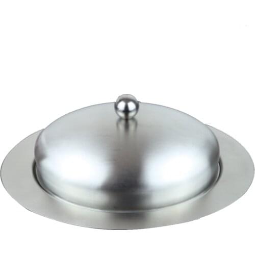 Multi-purpose Stainless Steel Butter Dish with Lid, Restaurant / Hotel Steak Salad