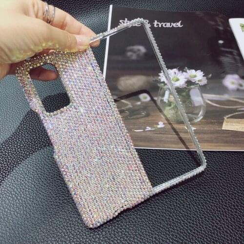 Fashion DIY Full Bling AB Crystal Diamond Case Cover For Samsung Galaxy Z Flip Flip3 Z Fold 2 3 W21 5G Luxury Shiny Phone Case
