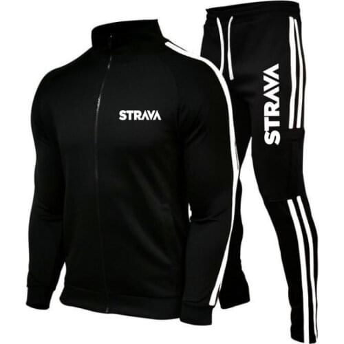 2021 New Mens Cycling Leisure Sports Suit Sweater Zipper Jacket + Pants Cotton Brand Sportswear Outdoor Jogging Sweater Men