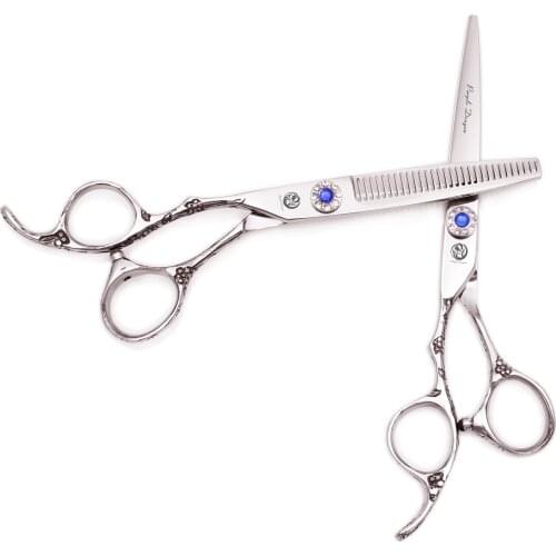 Haircut Scissors 5.5" 6" Left Hand Purple Dragon Japan 440C Hair Cutting Scissors Professional Hairdressing Scissors Salon 8002