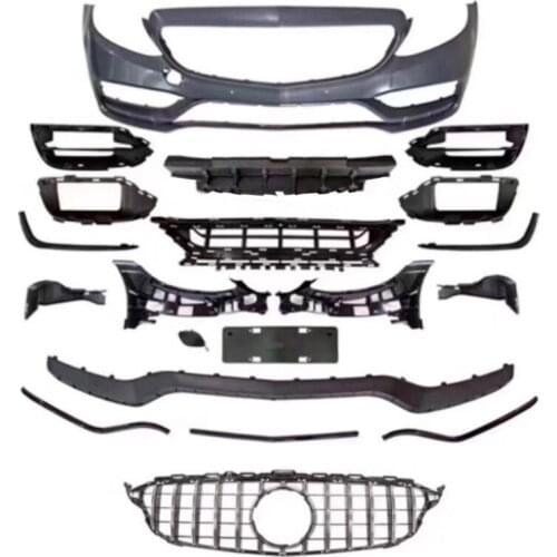 Suitable For C-class 15-19 205 Front Bumper Assembly Refitted with Leaf Board Cover Accessories