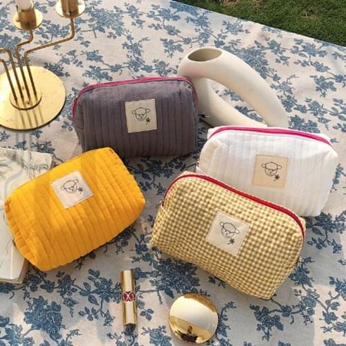 Portable Storage Cosmetic Bag Korean Version Travel Business Bag Multifunction Zipper Cotton Makeup Storage Bag