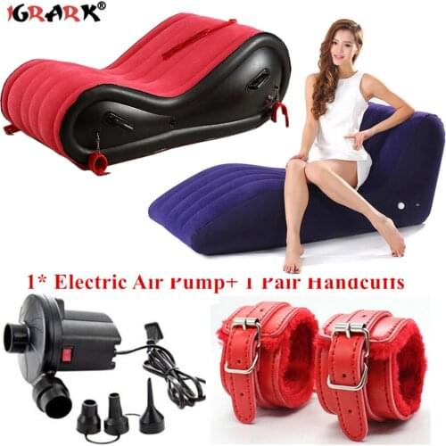 S-Shape Inflatable Sofa Sex Furniture Erotic Chair BDSM Bondage Gear Leather Handcuffs Sex Toys For Couples Women 18 Adult Games