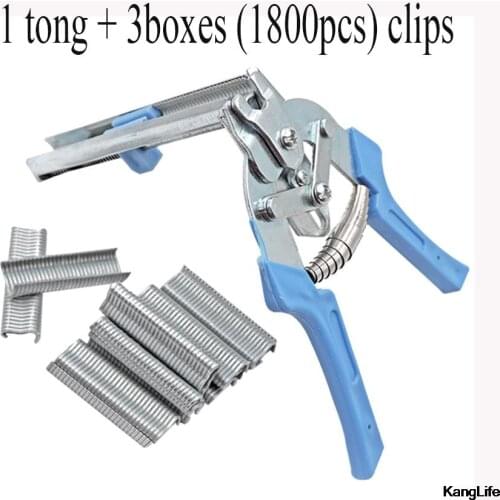 Chicken Iron Wire Mesh Cage Fencing Caged Clamp Poultry Supplies Cage Tongs Ring Plier Tool And 600PCSM Clips Staples Household