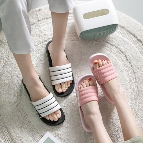 Unisex Home Slippers Summer Indoor Non-Slip Slides Couple Family Soft Bottom Shoes Women/Men Bathroom Bath Sandal Flip Flops Hot