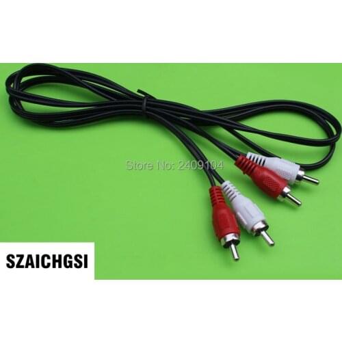 SZAICHGSI 2RCA Male to 2RCA Male Audio Video Extended AV Cable Cord For DVD HDTV Speaker Phone Plugs 1M black wholesale 500pcs