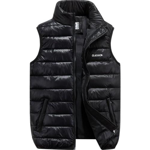 Brand Sleeveless Vest Jacket Mens Autumn Winter Vest Men Outwear Solid Cotton Vest Coat Thicken Waistcoat Male Gilet Homme 6XL