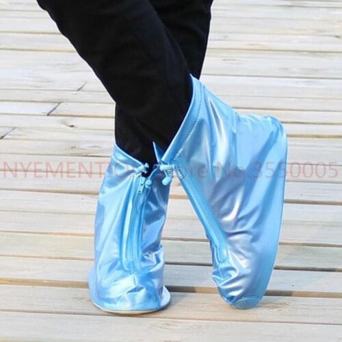 2018 Newest Reusable Unisex Waterproof Protector Shoes Boot Cover Rain Shoe Covers High-Top Anti-Slip Shoe Cover 10pair