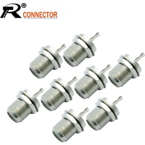 10pcs/lot F Female Bulkhead Jack Soldering Wire Connector RF Coaxial Coax Connector F Jack Socket Panel Mount Wholesales