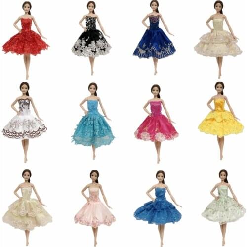 10pcs/lot Random Fashion Ballet Dress For Barbie Doll Clothes Gown Clothes For Barbie Dolls Outfits 1/6 Doll Accessories Kid Toy