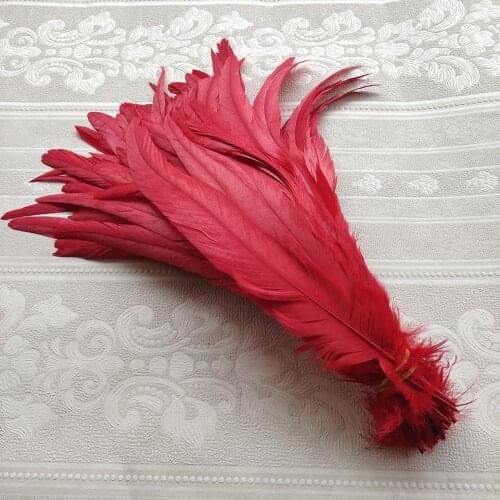 10Pcs Wholesale 10-12inch/25-30cm Red Rooster Feather Clothing Hat Necklace Earrings Wedding Accessories Decorative
