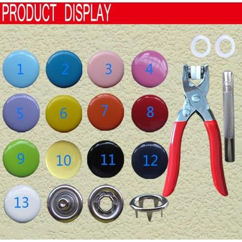 100 pcs Ring Snaps, Prong with Button Cover Fun Colors Snap Button Fastener Popper Gripper Stud+ PLier