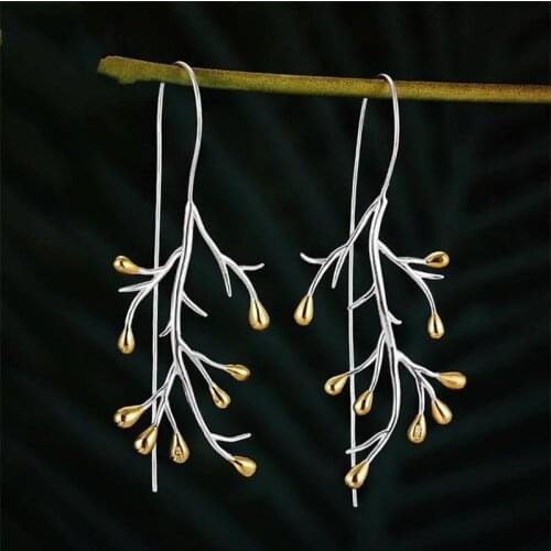 2021 Fashion Trend Branch Earrings Boho Long Style Womens Tassel Earrings Wedding Jewelry Party Gift
