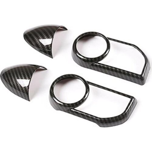 4pcs/set ABS Carbon Fiber Style Steering Wheel Strip Frame Fit For Land Rover Range Rover Sport 2014 2015 2016 2017 Accessories