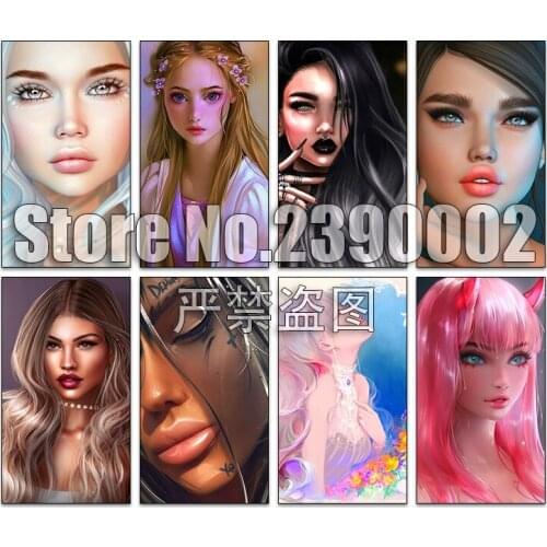 5d Diy Diamond Painting Cross Stitch Diamond Embroidery Sexy lips Full Mosaic Handmade Gifts Cartoon girl Posters Wall Stickers