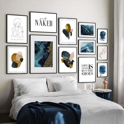 Abstract Line Girl Minimalist Color Block Wall Art Canvas Painting Nordic Posters And Prints Wall Pictures For Living Room Decor