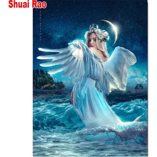 Diamond mosaic moon sea girl diamond embroidery Custom photo,diamond painting sale 5 d diy full square/round drills home art