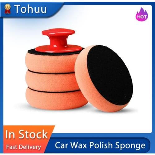 Car Wax 5-piece Set Of Car Polish Sponge Durable Dual-use Automobile Wash Polishing Pad Manual Home Cleaning Tool