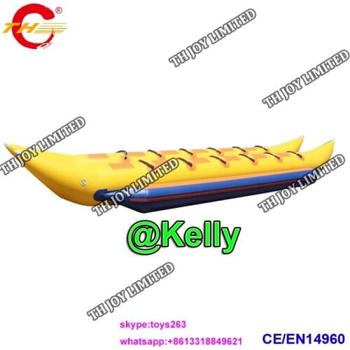 Free air shipping 2 rows giant inflatable banana boat slep for sale, summer water park inflatable water toys for sale