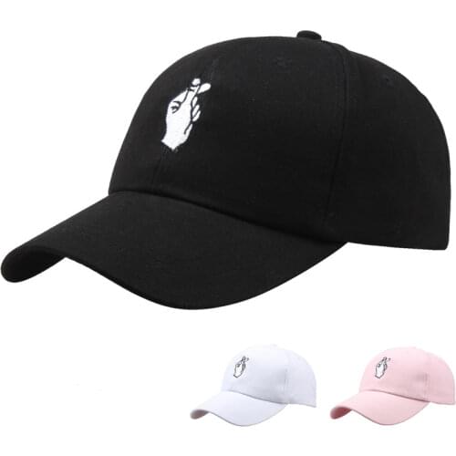 Summer Baseball Cap New Cotton Mens Hat Finger Love Gestures Embroidery Solid Unisex Sunhat Women Men Hats Snapback Hip Hop Hat