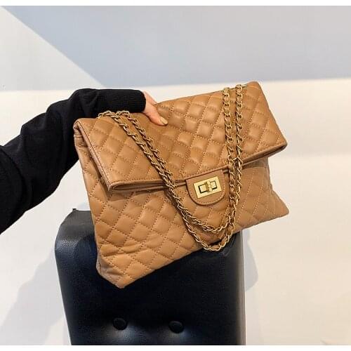 Big Chain Tote Women Shoulder Bag Fashion Large Capacity Messenger Bags for Women 2020 Solid Color Crossbody Bag Womens Bags