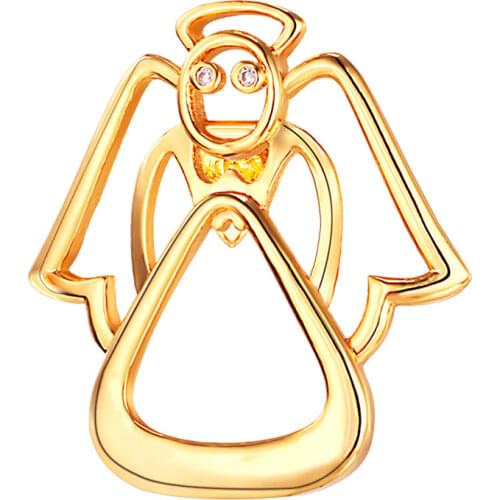 Collare Cute Angel Brooches For Women Brooch Pin For Clothes Bag Hat Gold/Silver Color Rhinestone Accessories Men Jewelry B210