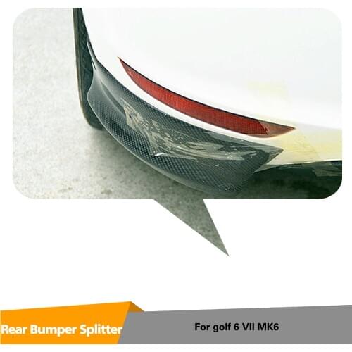 Golf 6 Carbon Fiber Rear Bumper Lip Flaps Cupwings For Volkswagen VW Golf 6 Standard Spoiler Splitters Apron 2010 - 2013