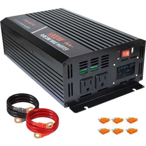 1000w Pure Sine Wave Inverter 24v dc to ac 120v Off Grid Solar Power Inverter Car Battery Home Use Converter LCD Dispaly