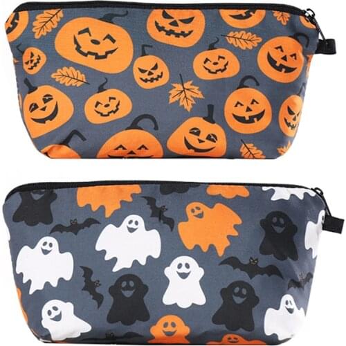 Halloween Women Cosmetic Bags Travel Mini Sanitary Napkins Make Up Coin Money Card Lipstick Storage Pouch Purse Bag TSLM2