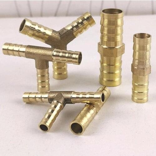 Brass Barbed Hose Fitting 2 3 4 Way Brass Connector T Y Adapter Pipe Fuel Gas Home Improvement Brass Barbed Hose Fitting