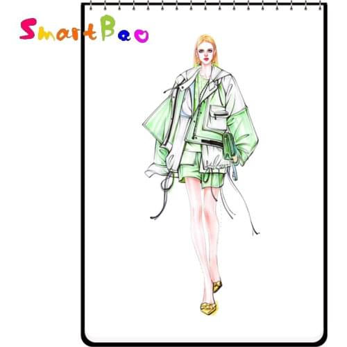 A4 Fashion Women Sketch Book Marker Clothing Design Drawing Sketchbooks Skateboard Dotted Human Body Inspiration Sketching Paper