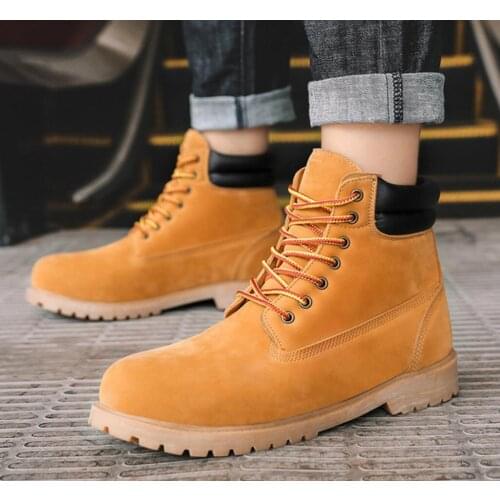 Martin boots mens 2021 winter new casual mens rhubarb boots British style plus cashmere tooling shoes motorcycle boots hiking