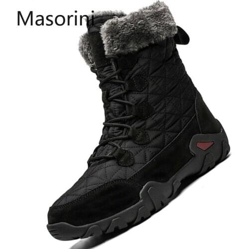 Outdoor 2021 New Fashion Winter Mens Boots Fur Warm Men Snow Boots Men Waterproof Men Sneakers Men Boots Plus Size 38-47