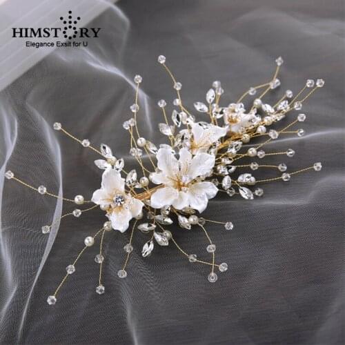 Newest Delicate Flower Crystal Tiara Headbands Handmade Women Hairbands Hair Jewelry Bridal Headpiece Wedding Hair Accessories