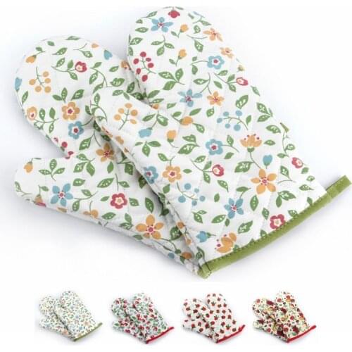 Wholesale 100pcs/lot 28*18CM 160 Degree Baking Cook Oven Gloves Mitt Cotton Kitchen cooking 100% Cotton Thick