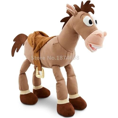 New Woody Horse Bullseye Plush Toy 40cm with Embroidery Peluche Stuffed Animals Soft Kids Toys Dolls for Children Gifts